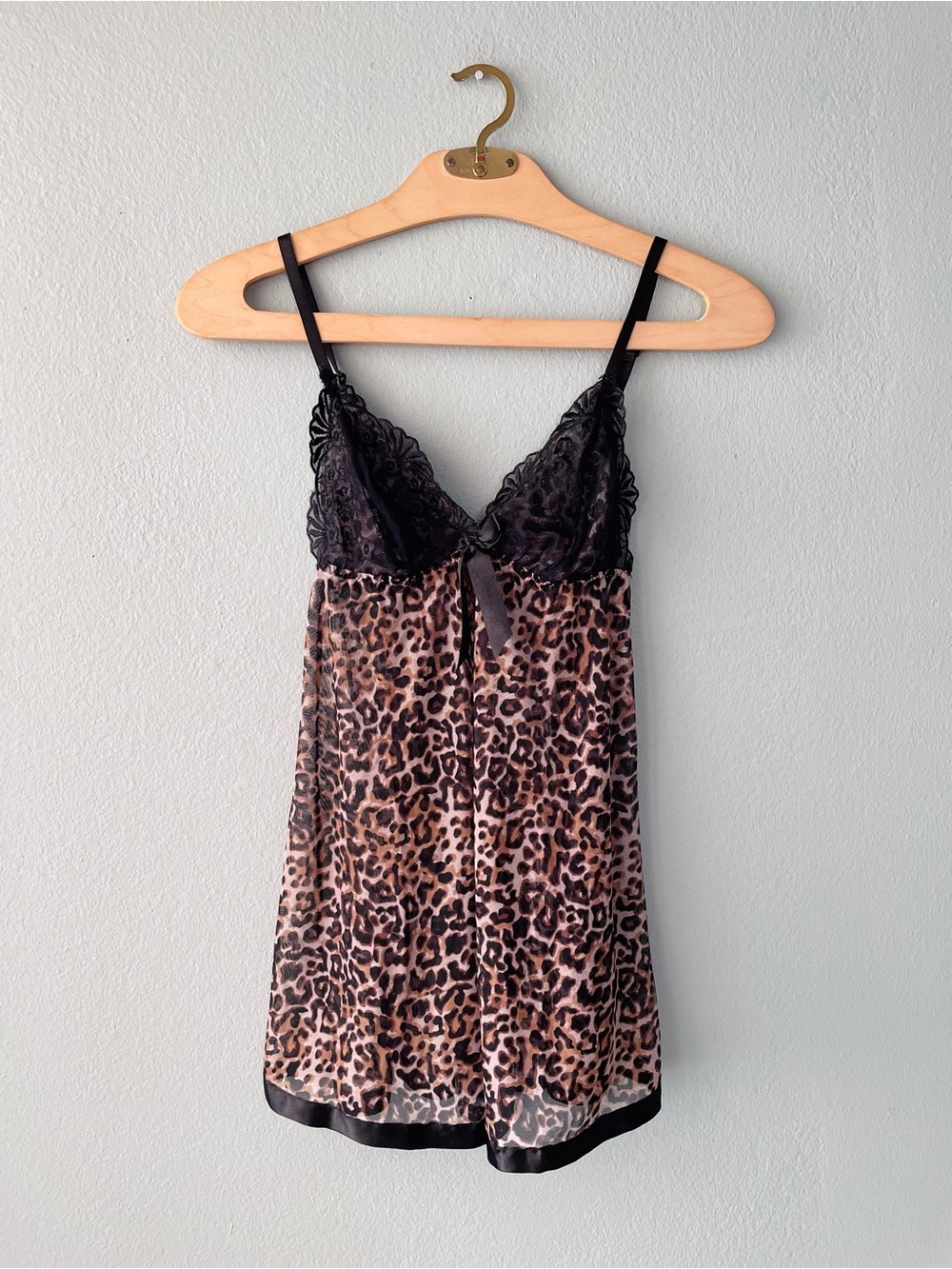 🌻5/$15🌻 Unbranded | Cheetah Print Mesh Lace Babydoll Chemise Lingerie Dress